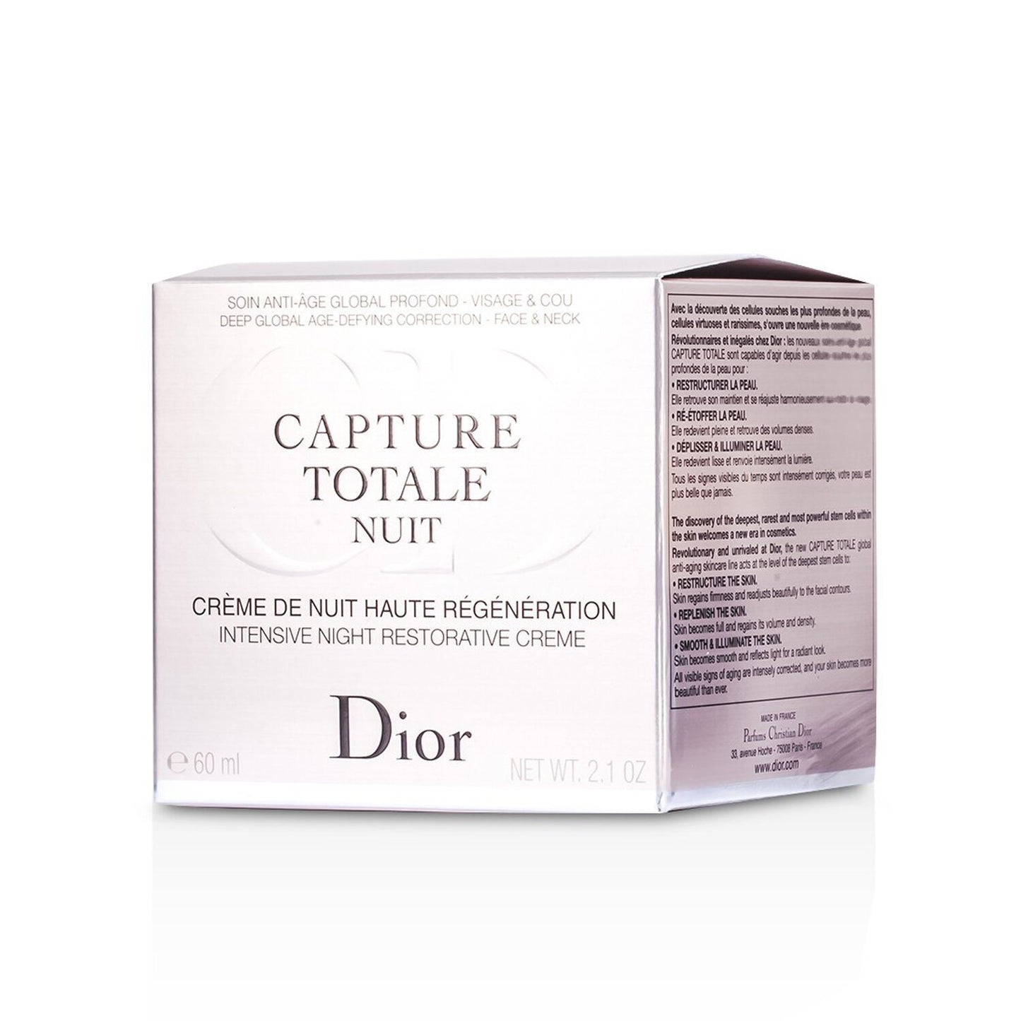 CHRISTIAN DIOR - Capture Totale Nuit Intensive Night Restorative Creme (Rechargeable) F061850000 60ml/2.1oz