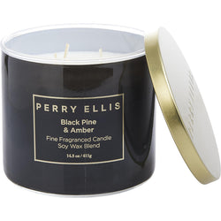 PERRY ELLIS BLACK PINE & AMBER by Perry Ellis (UNISEX) - CANDLE 14.5 OZ