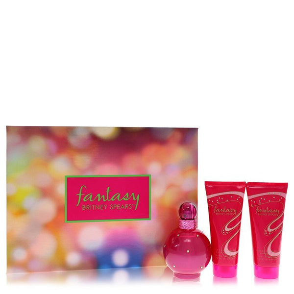 Fantasy by Britney Spears Gift Set -- 3.3 oz Eau De Parfum Spray + 3.3 oz Body Souffle + 3.3 oz Shower Gel (Women)