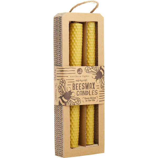 BEESWAX NATURAL by Northern Lights (UNISEX) - 8" TAPER CANDLE (2 PACK)